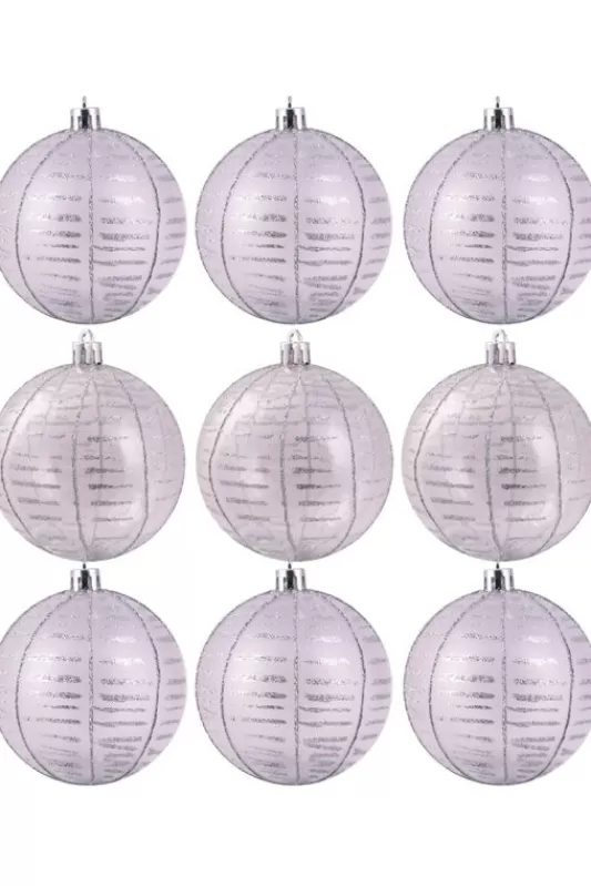 Medium Christmas Baubles<Christmas Tree World 10Cm Hand Painted Shatterproof Bauble Design 12 (9 Pack)