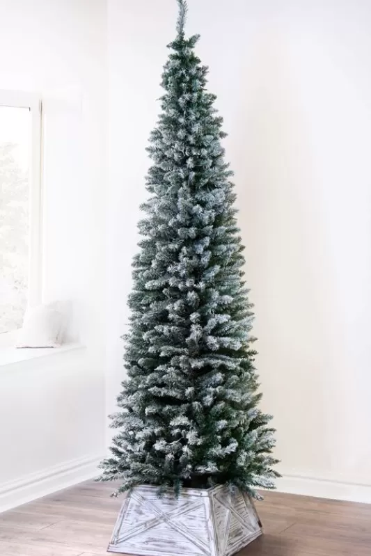 Ultra Realistic Christmas Trees<Christmas Tree World Brushed White Gold Wooden Tree Skirt (For 4Ft-6Ft Trees - Tight Fit)