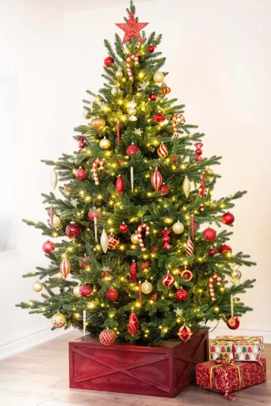 9 Foot Pre Lit Christmas Trees<Christmas Tree World The 288Pc Red & Gold Full Heavy Coverage Bauble Set (9Ft Trees)