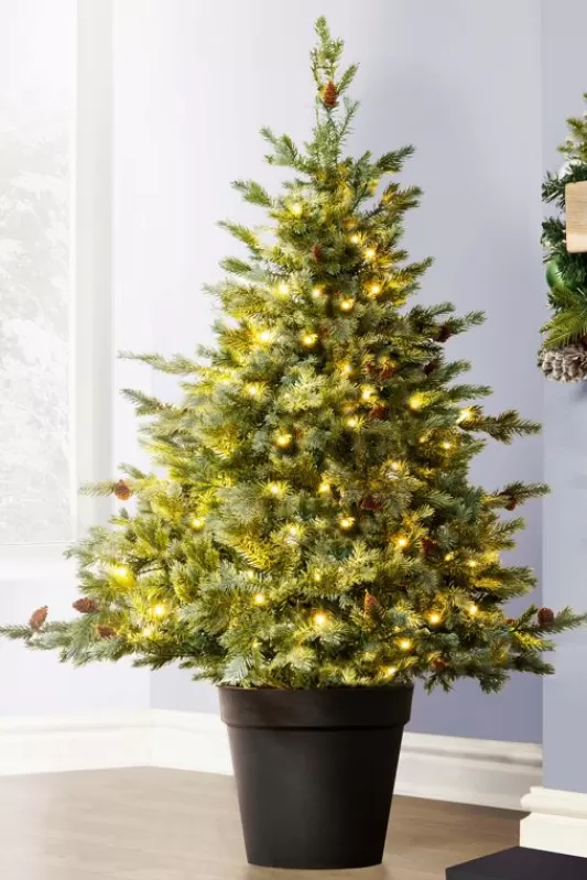 Ultra Realistic Christmas Trees<Christmas Tree World The 4Ft Pre-Lit Cairngorm Pine Potted Tree (Indoor/Outdoor)