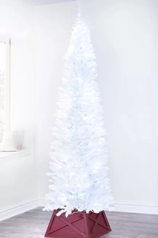 Slim Christmas Trees<Christmas Tree World The Pre-Lit 8Ft White Italian Pencilimo Tree