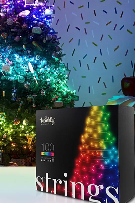 Twinkly Lights<Christmas Tree World Twinkly Strings 100 Rgb Lights String, Black Wire, Plug Type G