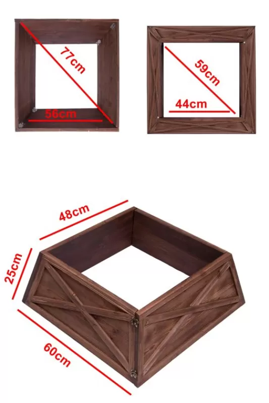 6 Foot Pre Lit Christmas Trees<Christmas Tree World Wooden Christmas Tree Skirt In 3 Colours (For 6Ft-8Ft Trees - Tight Fit)